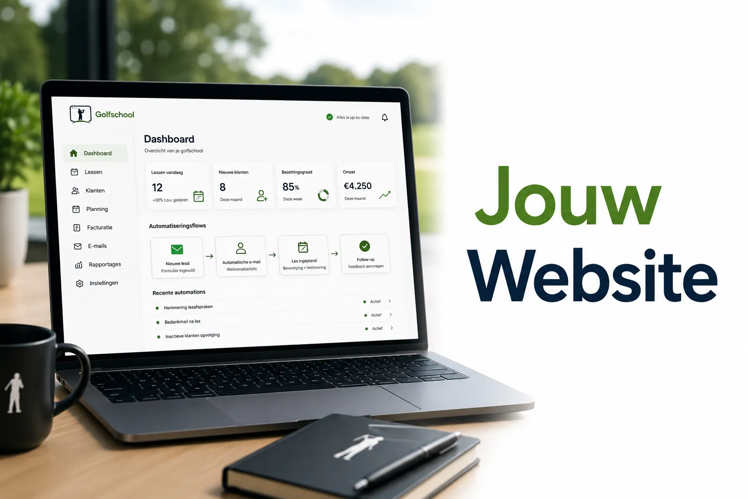 Voorbeeld voor een golfschool